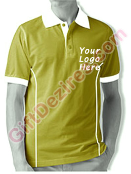 Designer Lime Green and White Color Logo Custom T Shirts